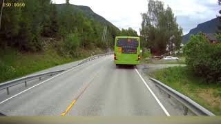 ORIGINAL Dashcam Norway  Semi truck narrowly missing kids [upl. by Sotsirhc599]