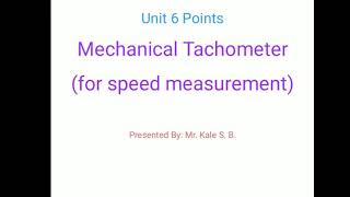 Unit 6 point Mechanical tachometer [upl. by Ernaline284]