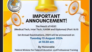 FSC Result Update 2024  Fsc Result date  1st year result date  11th result date  12th result [upl. by Dianthe]