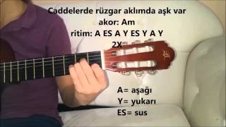 Caddelerde rÃ¼zgar 1  NilÃ¼fer gitar  Saz Kursu Solfej [upl. by Nairb]