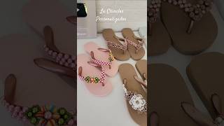 Chinelo personalizado com perola youtubeshorts chinelospersonalizados diy [upl. by Nnylhtak]