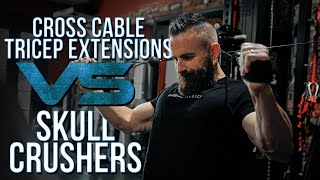 Skull Crushers vs Cable Cross with Hypertrophy Coach Joe Bennett [upl. by Yemirej408]