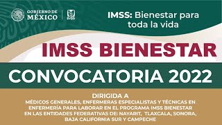 Vacantes en IMSS BIENESTAR convocatoria Nacional Médicos generales enfermeras especialistas y téc [upl. by Portingale]