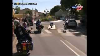 MARK CAVENDISH LEAP AFTER CRASH  100th TDF 2013 Stage 6 4Jul13 [upl. by Adnawad]