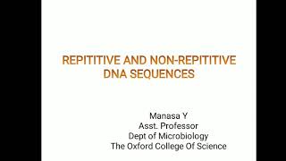 Repetitive and non repetitive DNA sequences [upl. by Ahsena199]