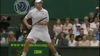 2005 Wimbledon 12  Roddick vs Johansson T [upl. by Latyrc963]