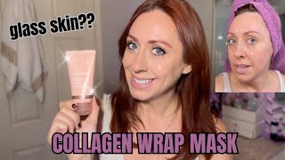 How to get Glass Skin in your 40s Collagen Wrap Mask Review amp Demo [upl. by Ivan]