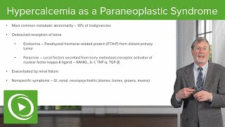 Hypercalcemia as a Paraneoplastic Syndrome [upl. by Annais]