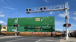 UP 7617 ZTrain Intermodal North  E Swain Road Railroad Crossing Stockton CA [upl. by Bose238]