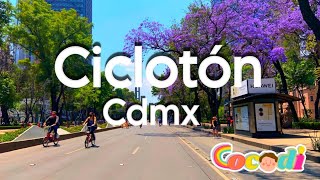 CICLOTÓN Paseo dominical “Muévete en bici” 📍CDMX 🇲🇽 [upl. by Meesak]