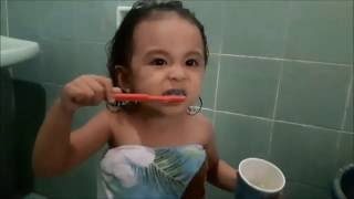 2 yearold kid Learn how to Brush the Teeth  Practice Tooth brushing is fun [upl. by Other]