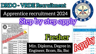 DRDO VRDE Apprentice Recruitment 2024 Apply Online for 52 Posts DRDO Apprentice recruitment [upl. by Platas678]