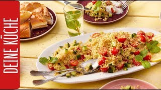 Bulgur Salat mit Tomaten und Gurken 🍅🥒  REWE Deine Küche [upl. by Einhapets607]