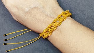 Pulseira Macrame Simples e rápidaMacrame Bracelet Tutorial [upl. by Gagne824]