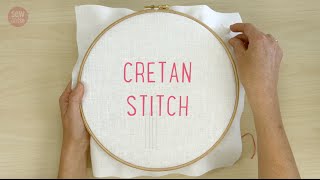 SewandSo Stitch Library Cretan Stitch [upl. by Sokul833]