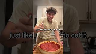 CHICAGO STYLE PIZZA pizza food cooking youtubeshorts trending funny better home [upl. by Letisha]