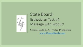 State Board Esthetician Massage the Face with Product Task 4 [upl. by Adnuhsar]