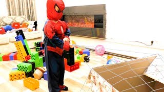 Spiderman for Kids clean up room  Superheroes video [upl. by Yllah]