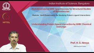 cy12noc19 lec37 Understanding Protein ligand interaction by NMR Chemical exchange [upl. by Irek]