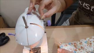 How to use a portable mini sewing machine with pedal video on how to finish the seam [upl. by Ardnikal]