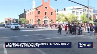 Textron Aviation machinists hold rally for better contract [upl. by Anavahs]