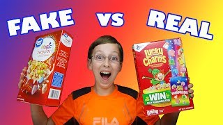 REAL VS FAKE CEREAL CHALLENGE  COLLINTV [upl. by Pineda]