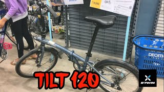 decathlon btwin tilt 120 folding bike [upl. by Sgninnej629]