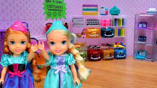 Shopping for school supplies 2022  Elsa and Anna toddlers  Snow White  store [upl. by Franny777]