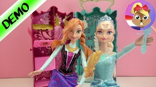 Kledingkast met 10 accessoires demonstratie – Ijskoningin Elsa en Anna Nederlands [upl. by Heger79]