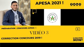 Préparation APESA vidéo 3 correction concours 2019 exclusivement [upl. by Catima]