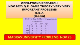 GAME THEORY VERY VERY IMPORTANT PROBLEMS [upl. by Holtz]