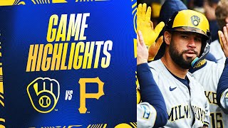 Brewers vs Pirates Game Highlights 42524  MLB Highlights [upl. by Eem]