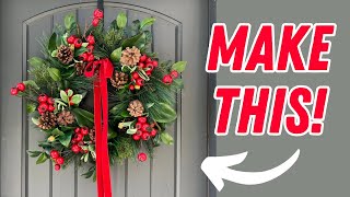 Easy High End Classic Christmas Wreath [upl. by Lashond]