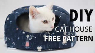 DIY  Cat House 1 Top Part FREE PATTERN INCLUDED  2 SIZES [upl. by Angelle]