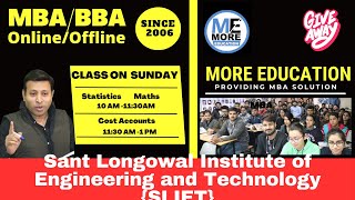 SANT LONGOWAL INSTITUTE OF ENGINEERING AND TECHNOLOGY SLIET  ACCOUNTS CLASSES  STATISTICS CLASS [upl. by Klecka]