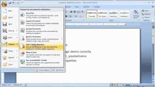 Changing and Saving Document Properties in Word 2007mp4 [upl. by Halverson]