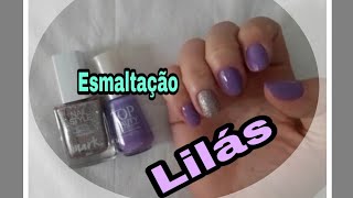 ESMALTAÇÃO LILÁS FILHA ÚNICA COM GLITTER [upl. by Chico]