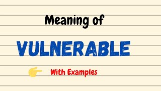 Define Vulnerable Vulnerability  English Vocabulary Words  UrduHindi [upl. by Noreht]