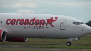 Corendon Airlines Europe B737800 at Groningen Airport Eelde [upl. by Tamma]