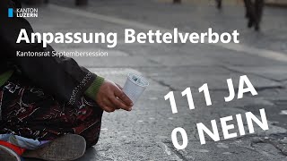 Klare Zustimmung zur Änderung vom Bettelverbot [upl. by Eltsyek34]