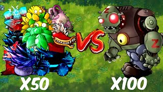 PVZ 1 Fusion Challenge 50 Fusion Ultimate Plants VS 100 Robot Giga Gargantuar  Who Will Win [upl. by Nbi706]