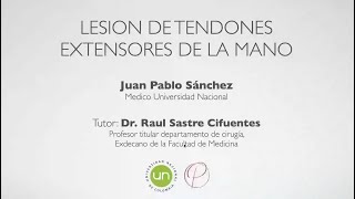 Lesiones de extensores de la mano Grupo de interés en Cirugía Plástica UN [upl. by Imalda]