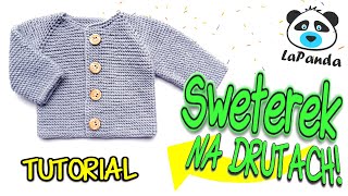 KAMIZELKA NA DRUTACH DLA DZIECKA 1 Jak zrobić  LaPanda KNITTED BABY VEST [upl. by Reggis]