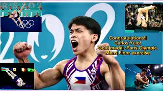 Congratulations Carlos Yulo winning Gold Medal in Paris Olympics 2024 floor exercises scoring 1500 [upl. by Asiled]