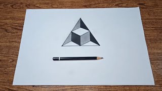 3d trick art on paper easy  optical illusion cube [upl. by Sommer]