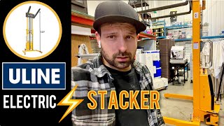 Uline SemiElectric Straddle Stacker Review  H5440 [upl. by Olraced632]