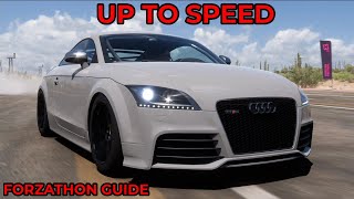 Forza Horizon 5  Forzathon Guide  Up To Speed  2010 Audi TT RS  Ultimate Burnout Skill Guide [upl. by Lebazej]