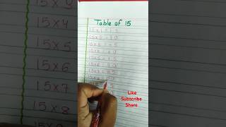 Table of 15 maths reelit reelitfellit viral viralvideo table11 to 20 [upl. by Irrehc651]