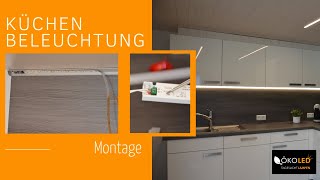 LEDKüchenbeleuchtung  Montage Einbau  ÖKOLED Tageslichtlampen [upl. by Nuahsyd]