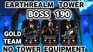 EARTHREALM TOWER  boss 190  gold team  easy win  best talent tree  mk mobile [upl. by Ibbor]